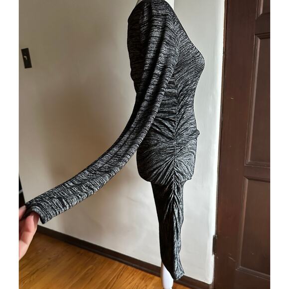 RAG & BONE | Ruched Twist Mini bodycon Dress in Black Heather | Size Small - Picture 4 of 6